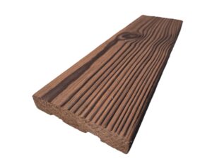 Förkolnad och borstad termofurupanel